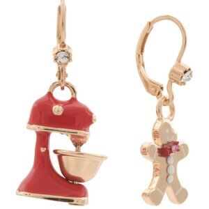 NWT BETSEY JOHNSON Gingerbread & Mixer Holiday Baking Christmas Festive Earrings